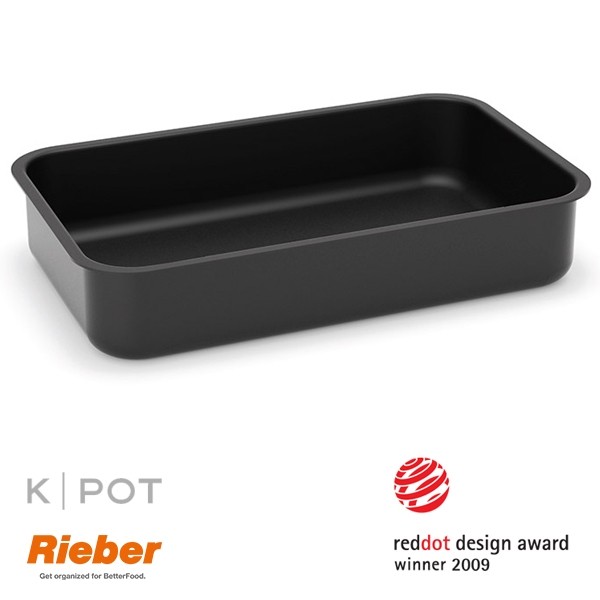 TH ERMOPLAQUE K-POT 1/1GN NOIR PROFONDEUR 6,5CM. INH. 6 litres. RIÉBER