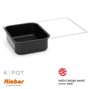 Thermoplate K-POT 1/2gn zwart diept 4cm. inh. 1,5ltr. Rieber