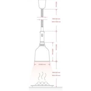 HEAT LAMP 1224-HS-SP DIAM 18CM. HG. 88 – 196CM. 230V/250W COLOR CUSTOM MADE RAL STAYHOT