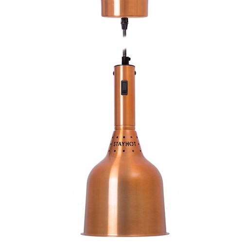 WÄRMLAMPE 1223-K DURCHMESSER 18CM. HG . 200CM. 230V/250W FARBE KUPFER STAYHOT