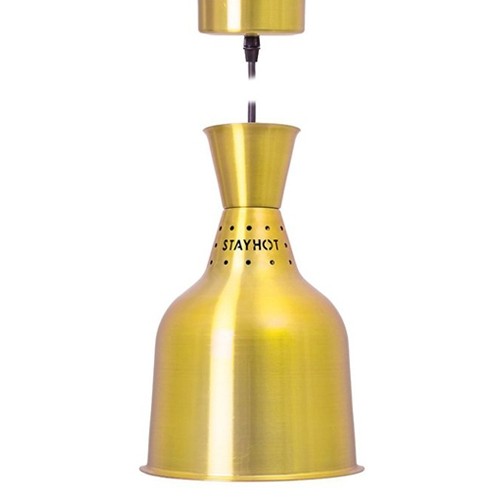 WÄRMLAMPE 1222-M DURCHMESSER 18CM. HG . 200CM. 230V/250W FARBE MESSING STAYHOT