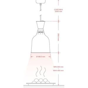 HEAT LAMP 1222-SP DIAM 18CM. HG. 200CM. 230V/250W COLOR CUSTOM MADE RAL STAYHOT