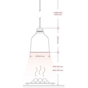 LAMPE CHAUFFANTE 1250-SP DIAM 18CM. HG. 200CM. 230V/250W COULEUR SUR MESURE RAL STAYHOT