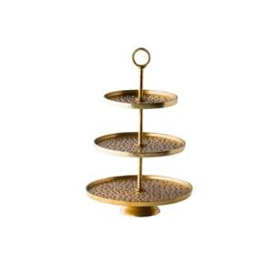SETAGERE 3-LAYER GOLD DIAM. 30CM. AFM. 25X20X(H)47 CM.