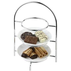 SHELF/BUFFET STAND FOR 3 PIECES OF PLATES AROUND DIAM. 23CM. CHROME