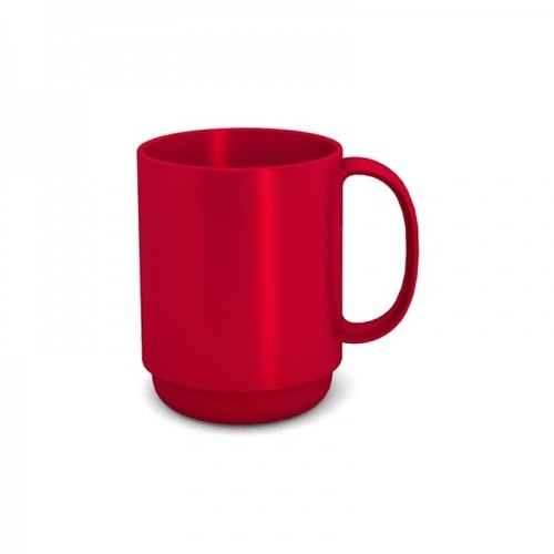 TASSE MIT 1-OHR-INH. 30CL. FARBE ROT/WEISS