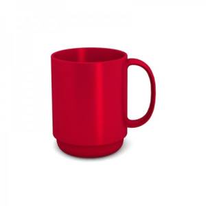 TASSE MIT 1-OHR-INH. 30CL. FARBE ROT/WEISS