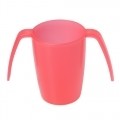 CUP W/2 HANDLES CONTENT. 25CL. COLOR RED/TRANSPARENT