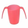 CUP W/2 HANDLES CONTENT. 25CL. COLOR RED/TRANSPARENT