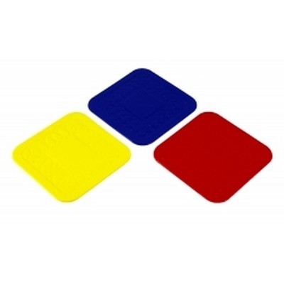 Onderlegger afm. 9x9cm. anti-slip blauw set á 4 stuks