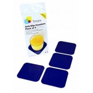 Onderlegger afm. 9x9cm. anti-slip rood set á 4 stuks