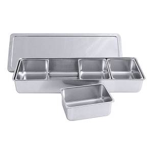 GEWÜRZEHALTER INKL. ABDECKUNG UND EINSÄTZE ABM. 40X14X6,2CM. INH. 4X0,75LTR. Edelstahl 18/10