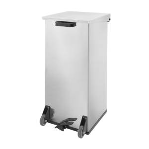 POUBELLE MOBILE CARRO-KICK DIM. 39X39CM. HG. 80CM. INH. 110LTR. acier inoxydable