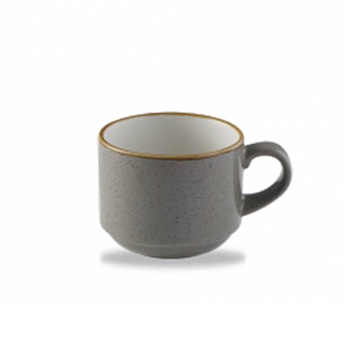 Theekop / cappuccinokop Stapelbaar inh. 22cl  Stonecast Peppercorn Grey Churchill
