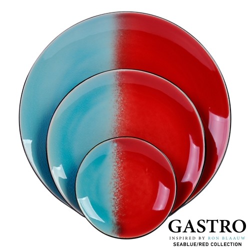 ASSIETTE PLATE RONDE DIAM. 13CM. SEABLUE-ROUGE - GASTRO BY RON BLUE