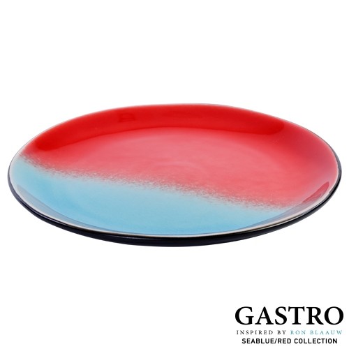 ASSIETTE PLATE RONDE DIAM. 13CM. SEABLUE-ROUGE - GASTRO BY RON BLUE