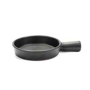 PAN EN TERRE CUITE M DIAM. 16 CM. SURFACE NOIRE MAT PAR SERGIO HERMAN SERAX