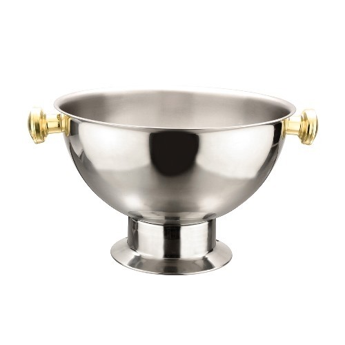 Champagnebowl diam. 37cm. HG. 23cm. inh. 13,5ltr. rvs