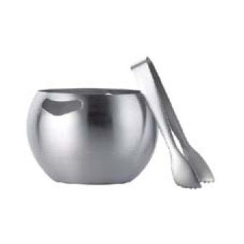 Ijsemmer m/tang diam. 13cm. HG. 12,5cm. rvs