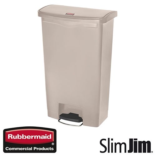 Afvalbak Beige 15l. front step 'Slim Jim Step-On' Rubbermaid