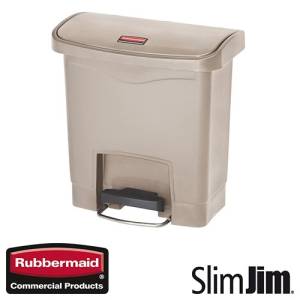 Afvalbak Beige 90l. front step 'Slim Jim Step-On' Rubbermaid