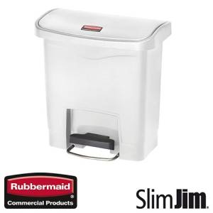 Afvalbak wit 68l. front step 'Slim Jim Step-On' Rubbermaid