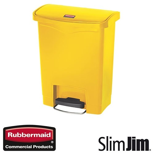 ABFALLBEHÄLTER GELB 30L. FRONTSTUFEN 'SLIM JIM STEP-ON' RUBBERMAID
