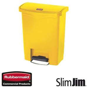 Afvalbak geel 30l. front step 'Slim Jim Step-On' Rubbermaid