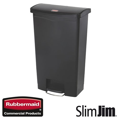 POUBELLE NOIRE 30L. MARCHE AVANT 'SLIM JIM STEP-ON' RUBBERMAID