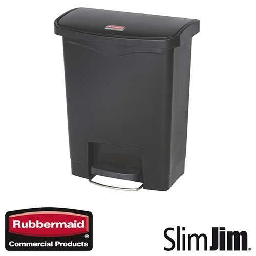 POUBELLE NOIRE 90L. MARCHE AVANT 'SLIM JIM STEP-ON' RUBBERMAID