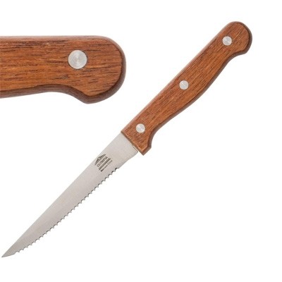 STEAKMESSER MIT HOLZGRIFF AUS EDELSTAHL 18/0