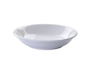 Weiße Salatschüssel für das Buffet, Durchmesser 38 cm.