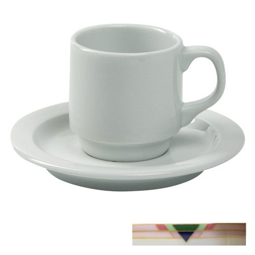Koffiekop Nordika inh. 16cl. wit m/decor Vila Flor Nova