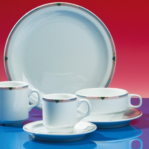 Koffiekop Nordika inh. 16cl. wit m/decor Vila Flor Nova
