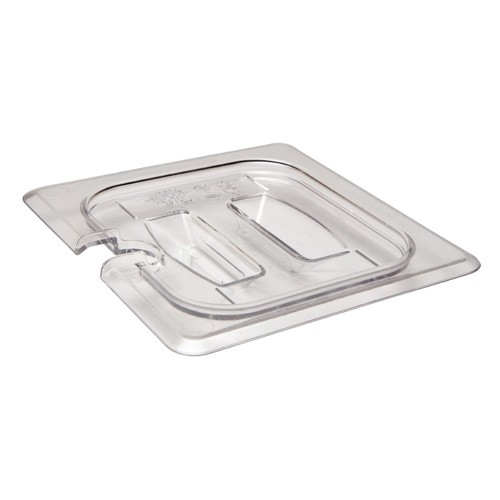 Gastronormdeksel polycarbonaat m/lepeluitsparing gn 1/6 met greep kleur transparant