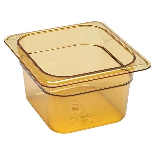 Gastronormbak Hot-Pan zonder deksel gn 1/6-100mm. diep kleur Amber Cambro