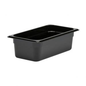 GASTRONORM TRAY POLYCARBONATE BLACK WITHOUT LID GN 1/3-100MM. DEEP