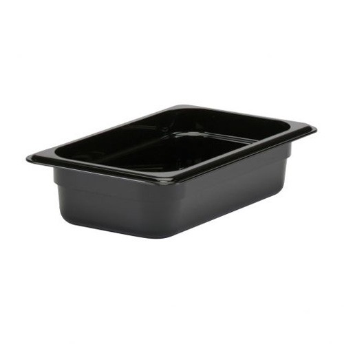 Gastronormbak polycarbonaat zwart zonder deksel gn 1/4-65mm. diep