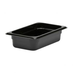 Gastronormbak polycarbonaat zwart zonder deksel gn 1/4-65mm. diep