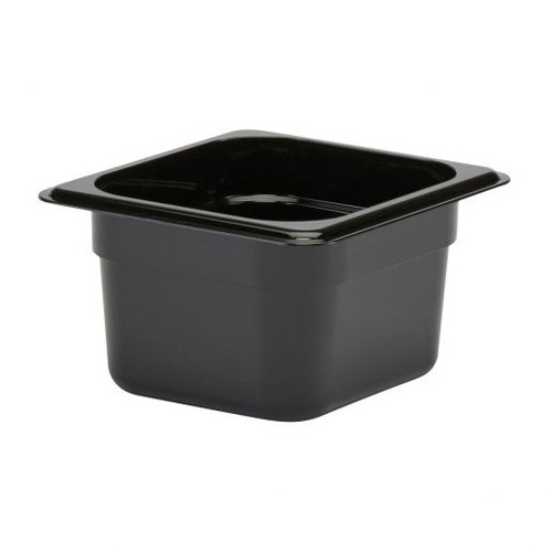 GASTRONORM TRAY POLYCARBONATE BLACK WITHOUT LID GN 1/6-100MM. DEEP