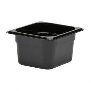 GASTRONORM TRAY POLYCARBONATE BLACK WITHOUT LID GN 1/6-100MM. DEEP