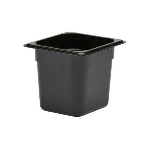 GASTRONORM-BEHÄLTER POLYCARBONAT SCHWARZ OHNE DECKEL GN 1/6-150MM. TIEF