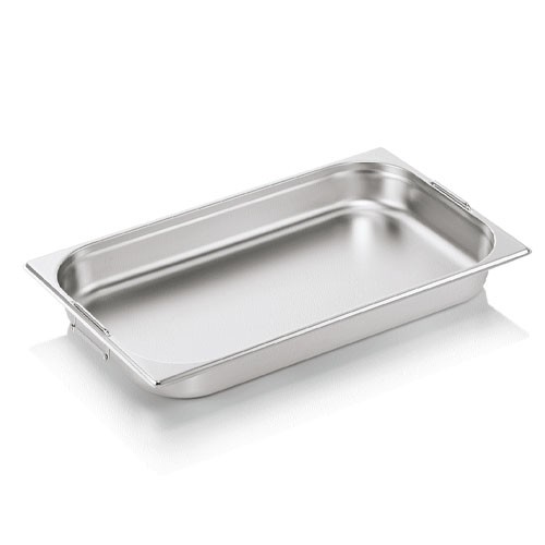 Gastronormbak 1/1gn 65mm. diep m/verzinkbare grepen rvs