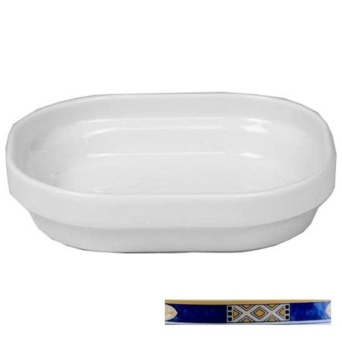 MAHLZEITSCHÜSSEL IN METRO-GRÖSSE. 16,2 x 14,1 x 3,5 cm. FARBE WEISS MIT DEKOR EGYPTO BLUE NOVA