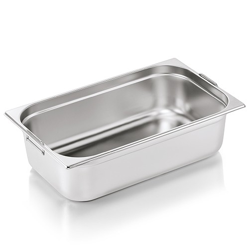 Gastronormbak 1/1gn 150mm. diep m/verzinkbare grepen rvs
