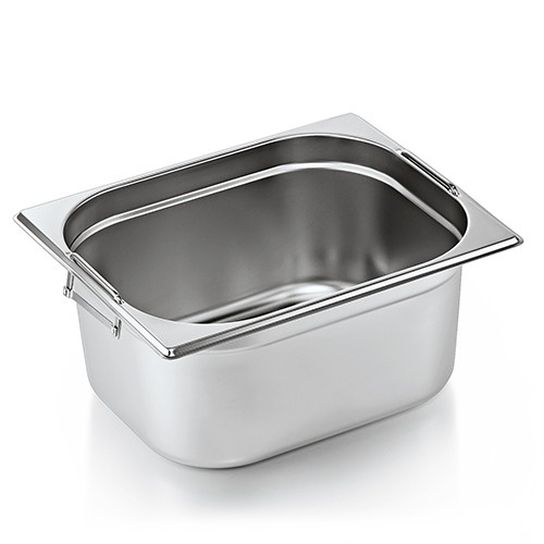 Gastronormbak 1/2gn 150mm. diep m/verzinkbare grepen rvs