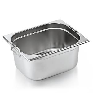 Gastronormbak 1/2gn 150mm. diep m/verzinkbare grepen rvs