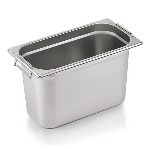 Gastronormbak 1/3gn 200mm. diep m/verzinkbare grepen rvs