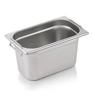 Gastronormbak 1/4gn 150mm. diep m/verzinkbare grepen rvs