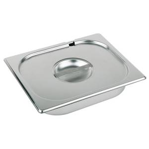 GASTRONOR COVER 2/3GN W/SPOON RECESS STAINLESS STEEL 18/10